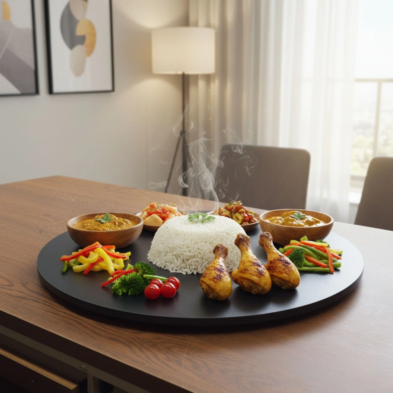 Luxury 360° Rotating Dining Table Serving Tray