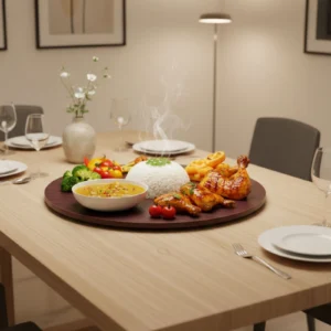 Luxury 360° Rotating Dining Table Serving Tray - ক্লাসিক ব্রাউন (বাদামী)