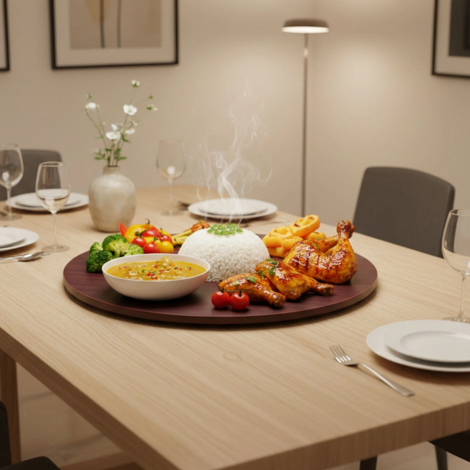 Luxury 360° Rotating Dining Table Serving Tray - Image 3